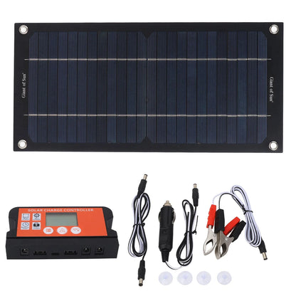 600W Portable Solar Panel Kit - Monocrystalline Solar Charger with 100A Charge Controller for Car & Ship Charging