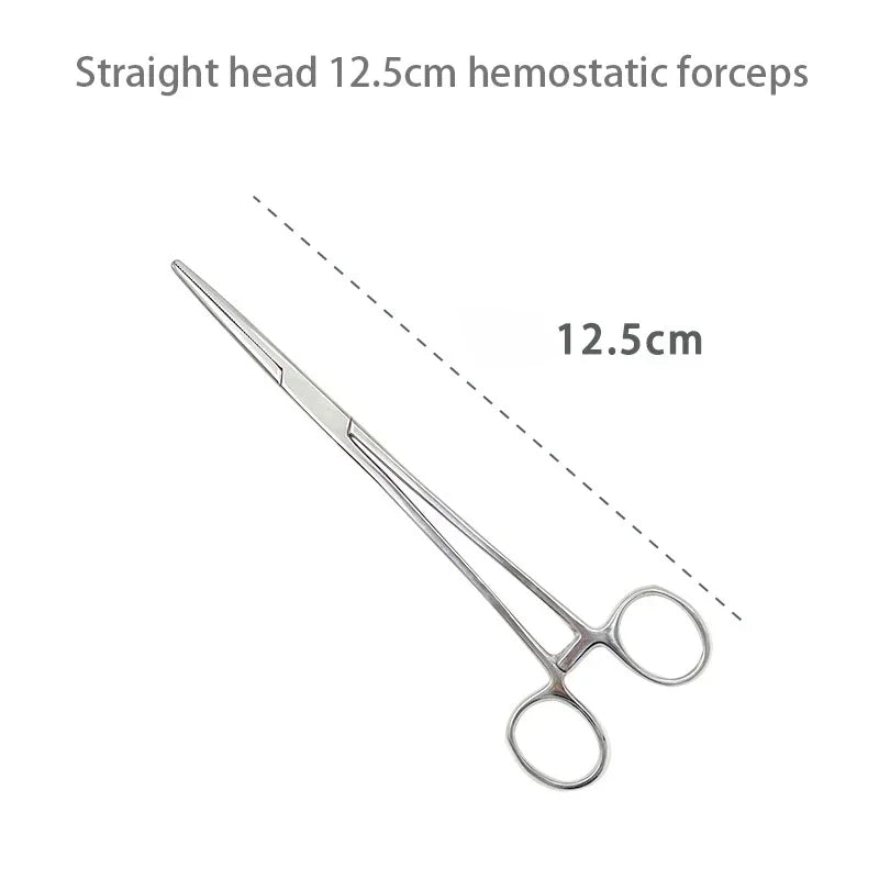 Stainless Steel Hemostatic Forceps - Locking Surgical Clamps with Curved & Straight Tip Pliers