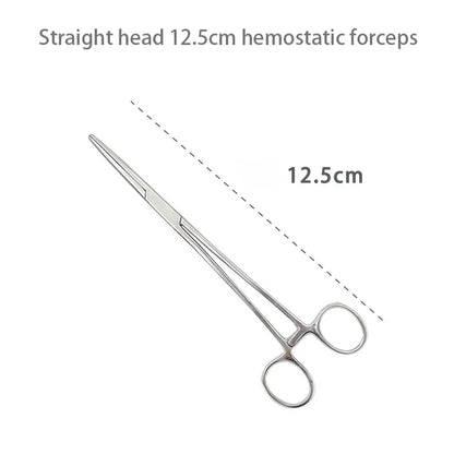 Stainless Steel Hemostatic Forceps - Locking Surgical Clamps with Curved & Straight Tip Pliers