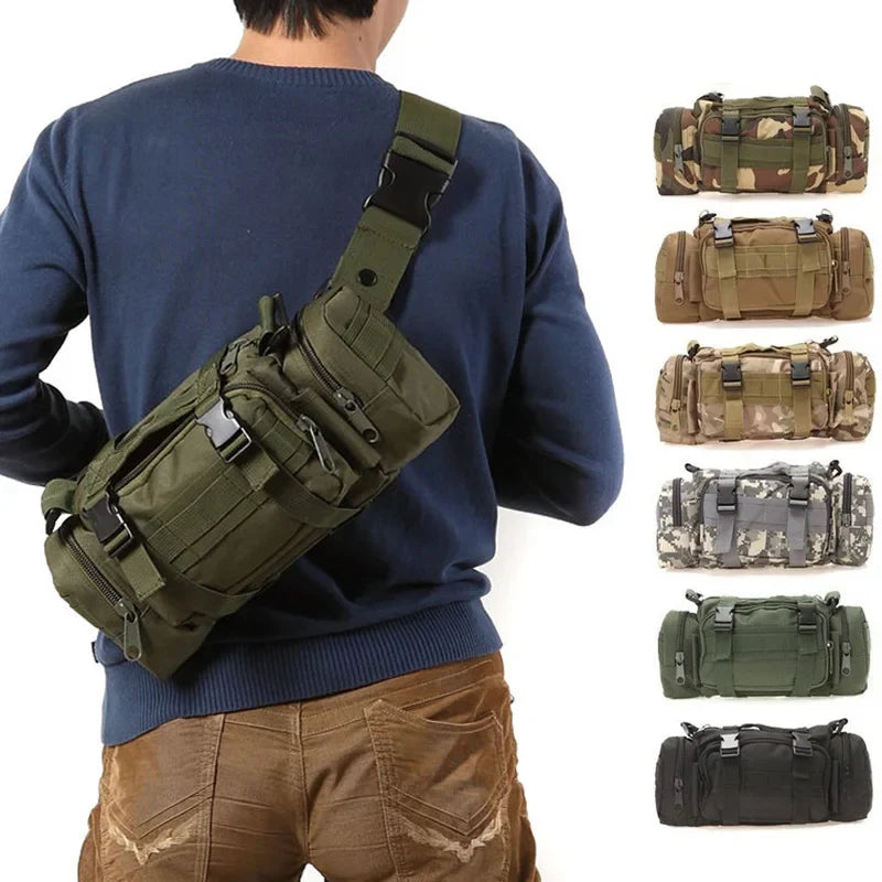 Men's Tactical Waist Fanny Pack: Military Waterproof Cross-body Shoulder Sling Bag - Ideal for Hiking, Outdoor Climbing, Fishing, Camping