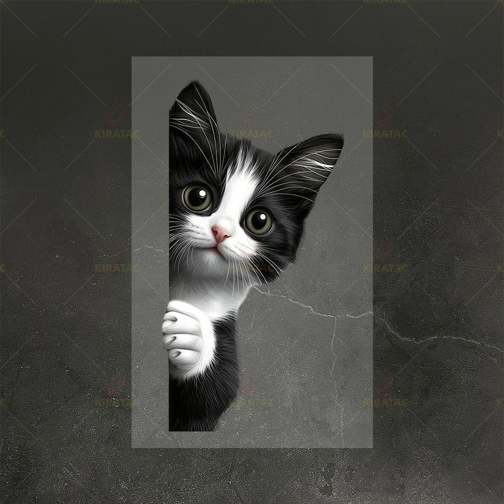 Peeking Cat Car Stickers - Waterproof Cartoon Vinyl Decals for Windows, Motorcycles & Vehicles