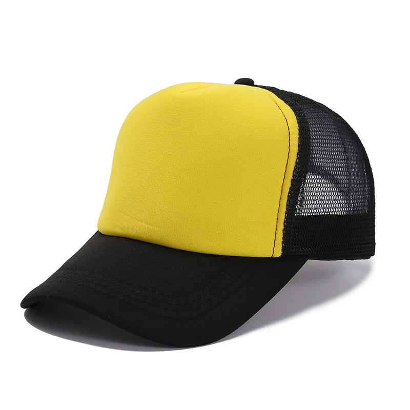 Custom Logo Mesh Trucker Cap - 5 Panel Snapback Baseball Hat for Men & Women Summer Sports Sun Hat