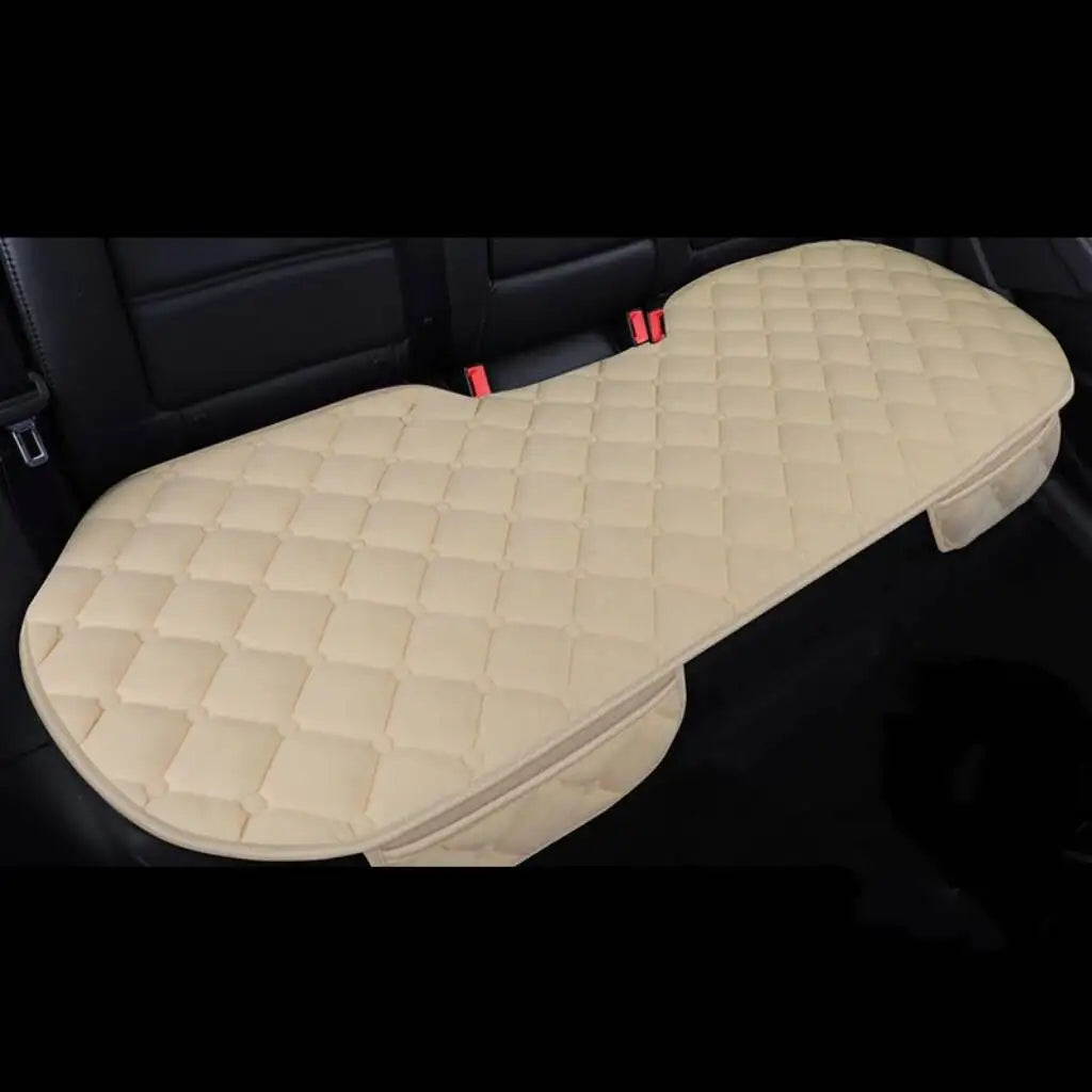 Universal Winter Warm Car Seat Cover Protector Set – 3-Piece Rear Seat Cushion & Back Cushion Auto Seat Protection for Cars, SUVs & Vans