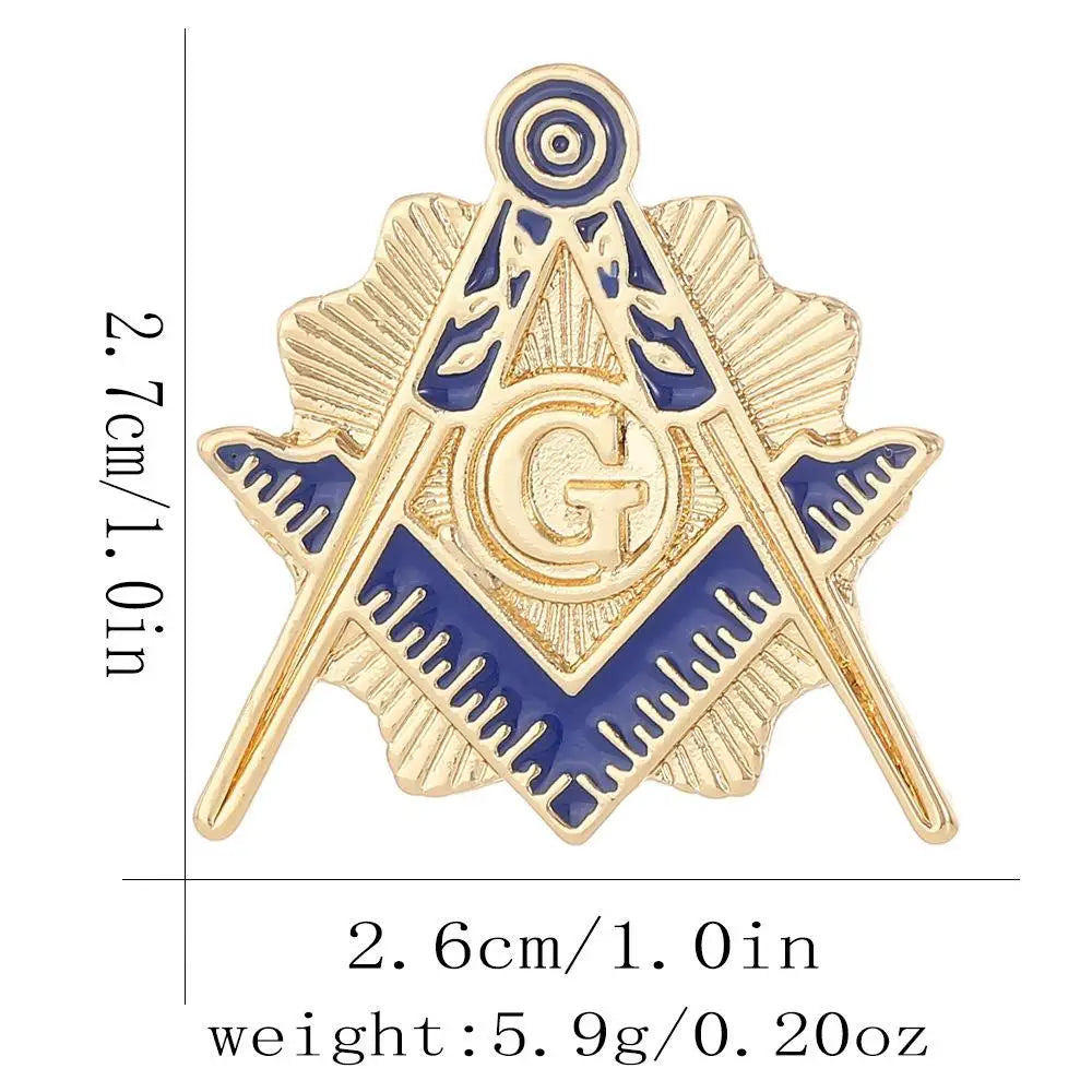 Vintage Freemason Emblem Brooch Pin - Hollow Masonic Symbol Badge Ancient Lodge Collectible Accessory