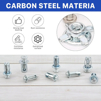 Petal Screw Jack Nuts & Expansion Plugs – Curtain Clamp, Rivet Lock Bolt, and Wall Fasteners