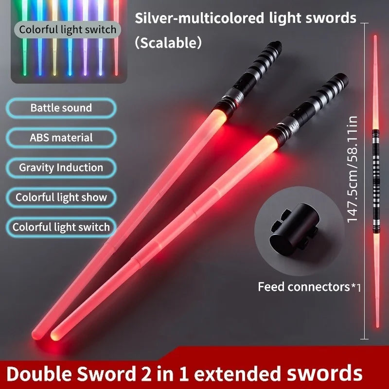 7-Color Retractable Lightsaber Toy - LED Role Play Sword with Sound Effects & Light Show for Halloween, Birthday & Christmas Gifts
