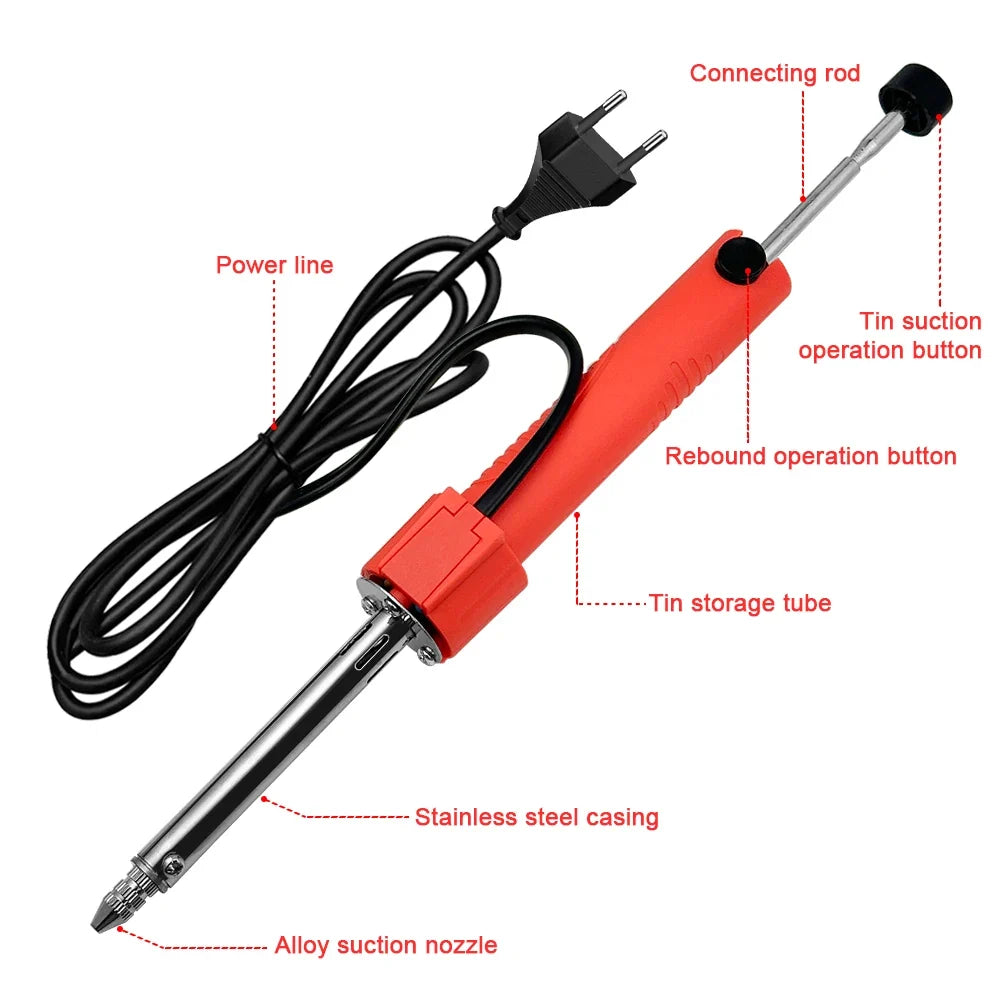 LF 30W Soldering Iron Kit - Electric Desoldering Pump Vacuum Solder Remover Welding Repair Tool