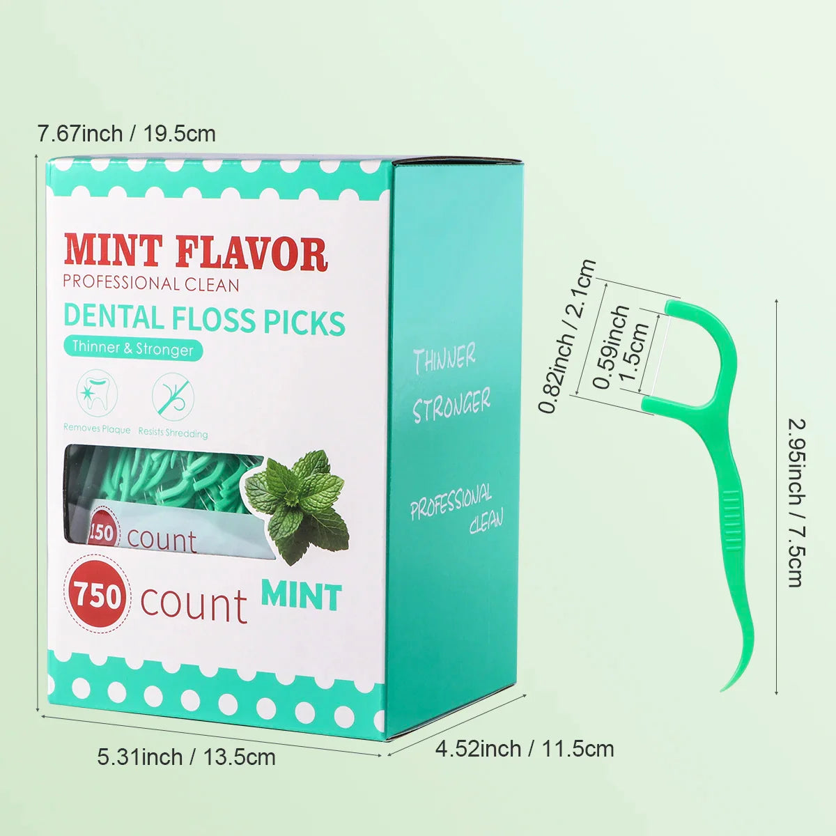 Mint Dental Floss Sticks - Portable Disposable Oral Care for Deep & Interdental Cleaning