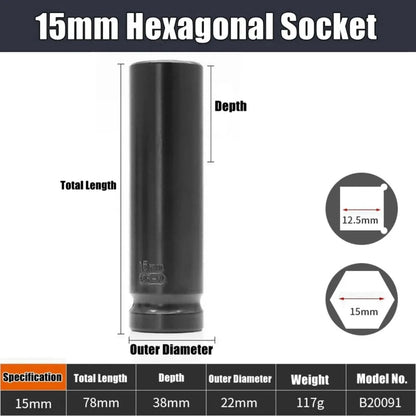 1/2-Inch Drive Impact Socket Set - 10-Piece 6-Point Metric Carbon Steel Sockets with Storage Case