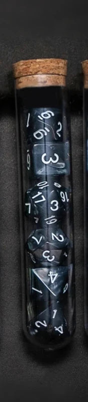 7Pcs Transparent RPG Dice Set - Polyhedral D&D COC Dice with Fantasy Potion Flask for Tabletop Games