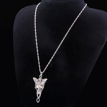 Lord of the Rings Arwen Evenstar Necklace – Elf Princess Crystal Pendant Choker Jewelry Gift for Women