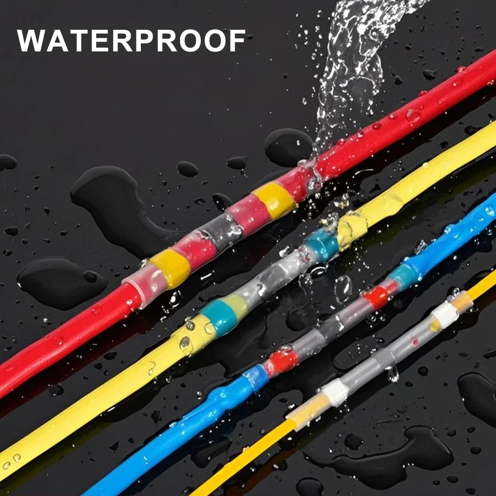 Waterproof Solder Seal Wire Connectors - Heat Shrink Tube Butt Splice Terminals for Secure Electrical Cable Connections