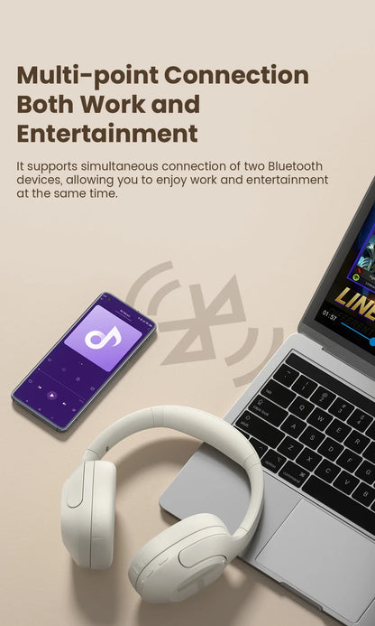 HAYLOU S35 ANC Wireless Headphones - Over-Ear Bluetooth 5.2, 42dB Active Noise Cancelling, 60-Hour Battery, 40mm Dynamic Driver