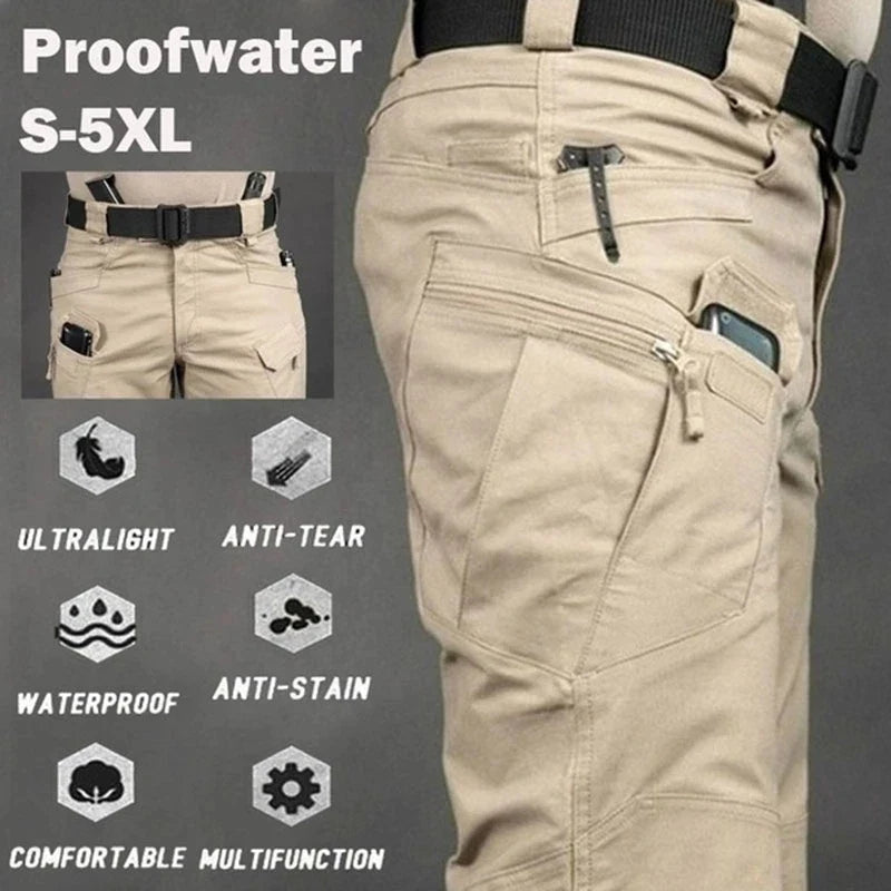 Men's Tactical Cargo Pants - 6XL Plus Size Waterproof Multi-Pocket Outdoor Hiking & Fishing Trousers