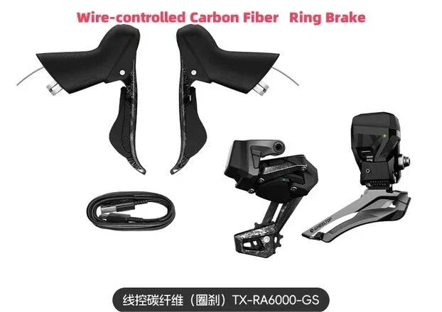 WHEELTOP EDS TX Wireless Electronic Road Bike Groupset — Carbon, Rim & Disc Brake Compatible, Shifters with Front & Rear Derailleur