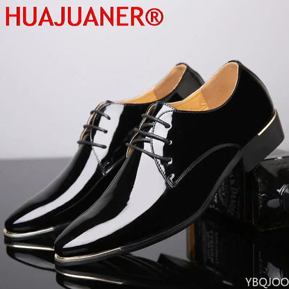 Men's Patent Leather Dress Shoes - Soft Formal Wedding Shoes Size 38-48