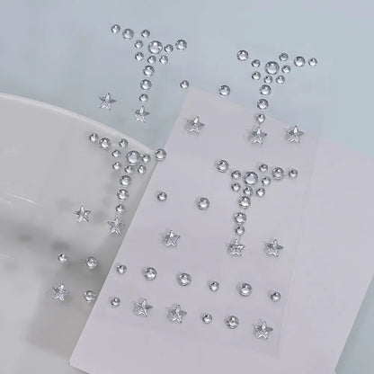 3D Holographic Teardrop Rhinestone Stickers - Self-Adhesive Crystal Diamond Face, Eye & Hair Decoration Tattoos