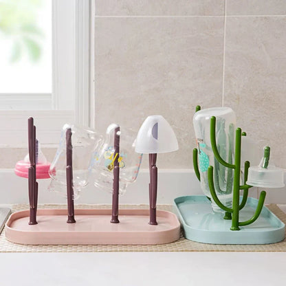 Tree-Shaped Baby Bottle Drying Rack - Dustproof Milk Bottle Holder & Cup Organizer