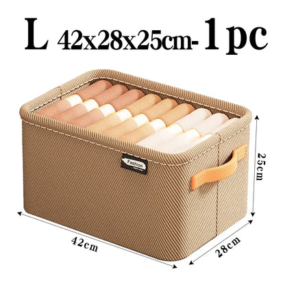 Thick Clothes Storage Organizer Box - Wardrobe Drawer Cabinet Organizer for Pants, Sweaters & Jeans