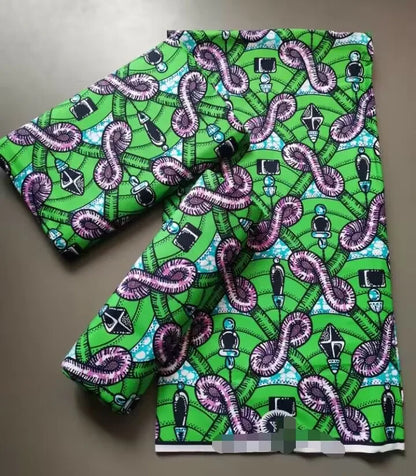 100% Cotton Ankara Fabric - High Quality African Print Batik Real Wax Pagne 6 Yards for Stylish Sewing