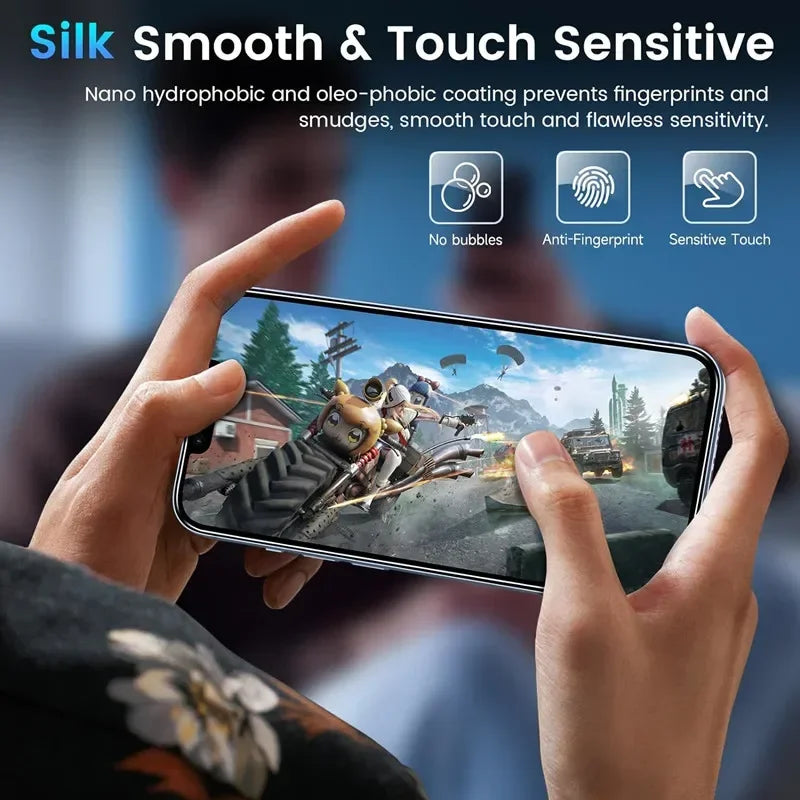 5Pcs Tempered Glass Screen Protector - Protective Glass Film for iPhone 16 15 14 13 12 11 Pro Max Mini 7 8 Plus X XR XS MAX