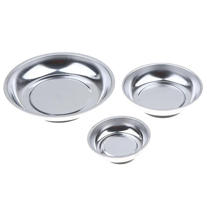 Stainless Steel Magnetic Parts Tray - 4 Inch & 6 Inch Bowl Organizer for Bolts Nuts Screws Hardware Storage Home Office
