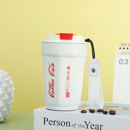 Stainless Steel Thermos Coffee Mug – Leakproof Double Wall Vacuum Travel Cup Portable Insulated Belt Carry Tumbler