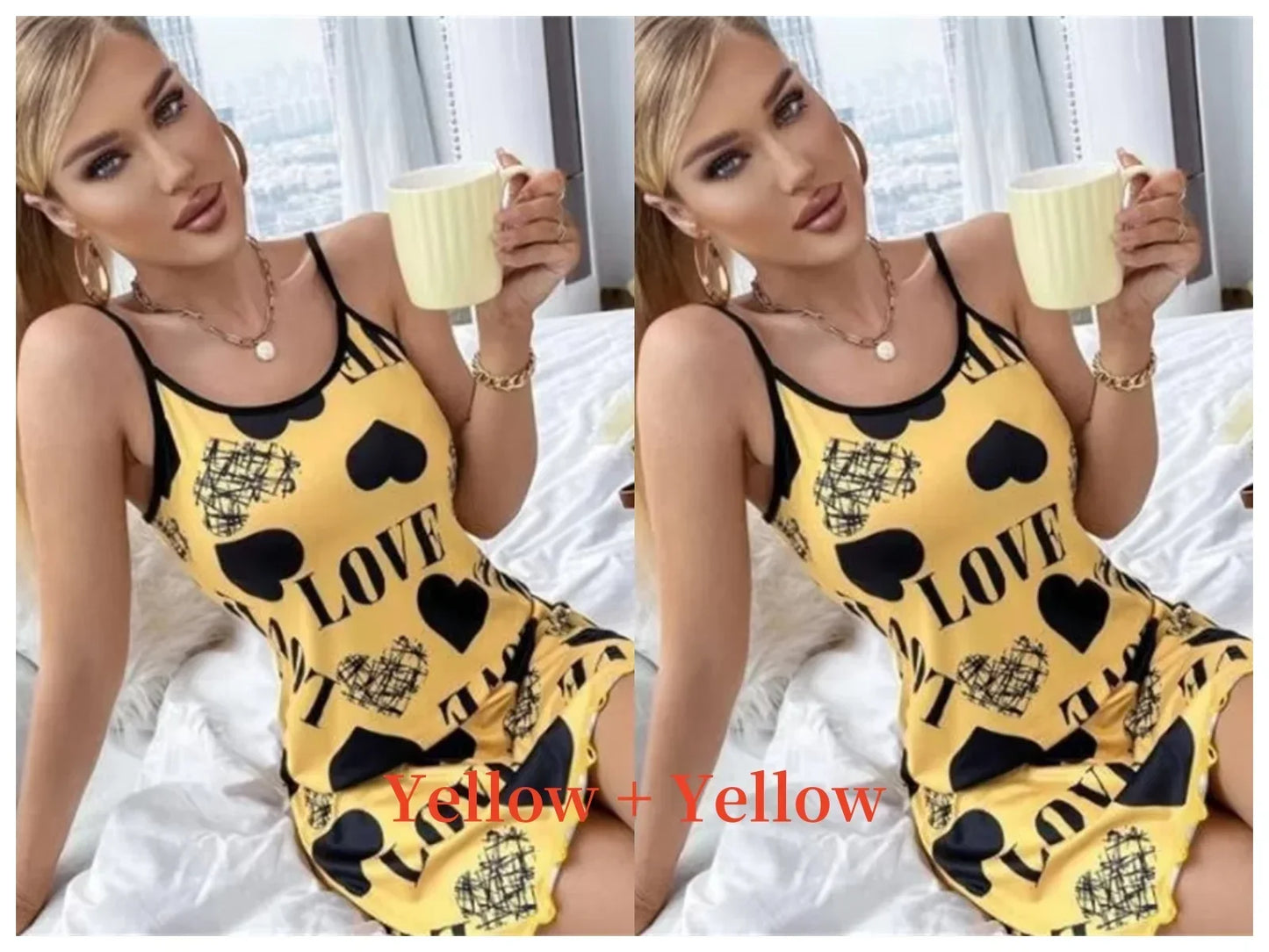 Women’s Cute Cartoon Nightgown - Sexy Halter Back Summer Pajamas & Home Wear Short Dress