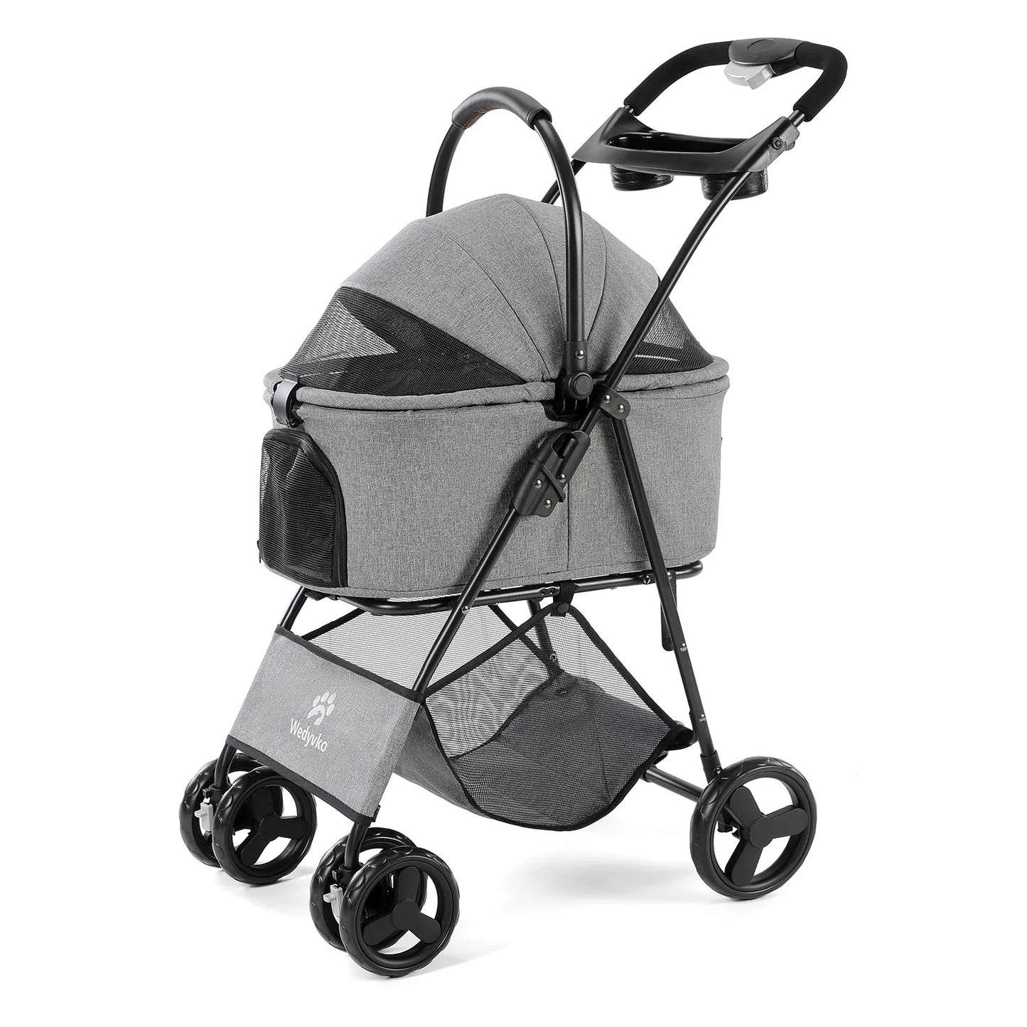 3-in-1 Pet Stroller - Removable Carrier Folding Travel Cart for Small & Medium Dogs and Cats
