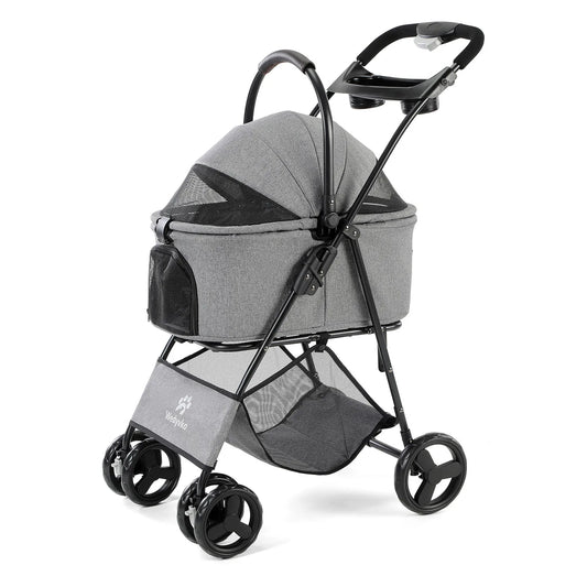 3-in-1 Pet Stroller - Removable Carrier Folding Travel Cart for Small & Medium Dogs and Cats