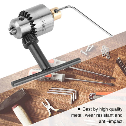 Taper Drill Chuck 0.3-4mm - JTO Mounted Chuck with Wrench & Key for Lathe and Electric Drill Tools
