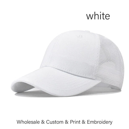 Custom Embroidered Baseball Cap - DIY Logo Mesh Hat for Men & Women, Adjustable Cotton Unisex Cap