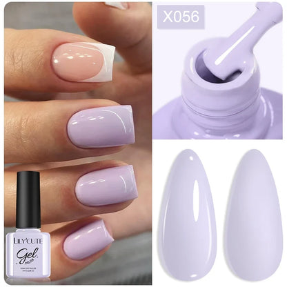 LILYCUTE Solid Color Gel Nail Polish 7ml - Semi-Permanent Soak Off UV LED Gel Varnish for Nail Manicure Art