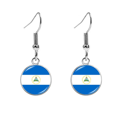 South & North America Flag Earrings - Patriotic Country Pride Drop Dangle Jewelry Gifts for Women