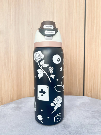 32oz Stainless Steel Thermos Cup – 304 Stainless Steel Sports Water Bottle with Straw