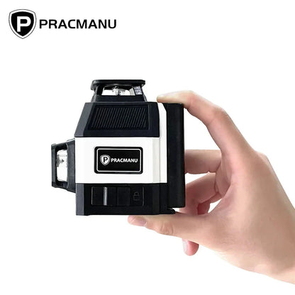 Pracmanu Mini 12-Line 3D Laser Level — Self-Leveling 360° Horizontal & Vertical Green Laser Beam