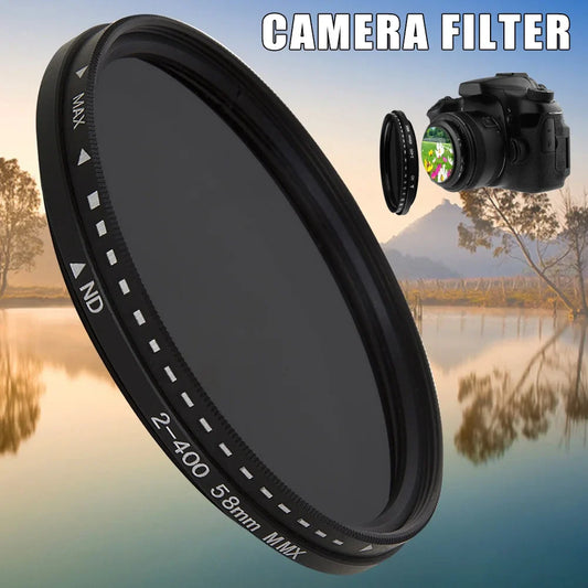 Adjustable Fader Variable ND Filter - ND2 to ND400 Neutral Density for Camera Lenses, Photography Enhancer