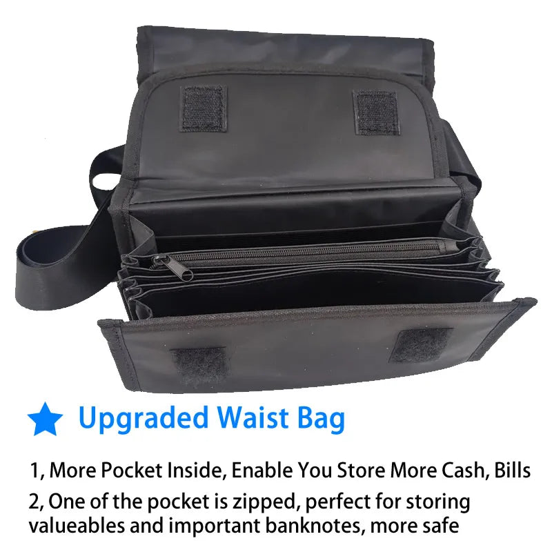 6-Slot Euro Coin Dispenser Wallet – Zipper Pocket Driver & Waiter’s Purse, Coin Sorter & Cash Collector
