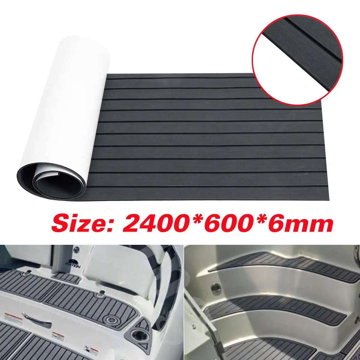 Self-Adhesive EVA Foam Teak Decking – Faux Marine Flooring Boat Floor Mat 600x2400x6mm