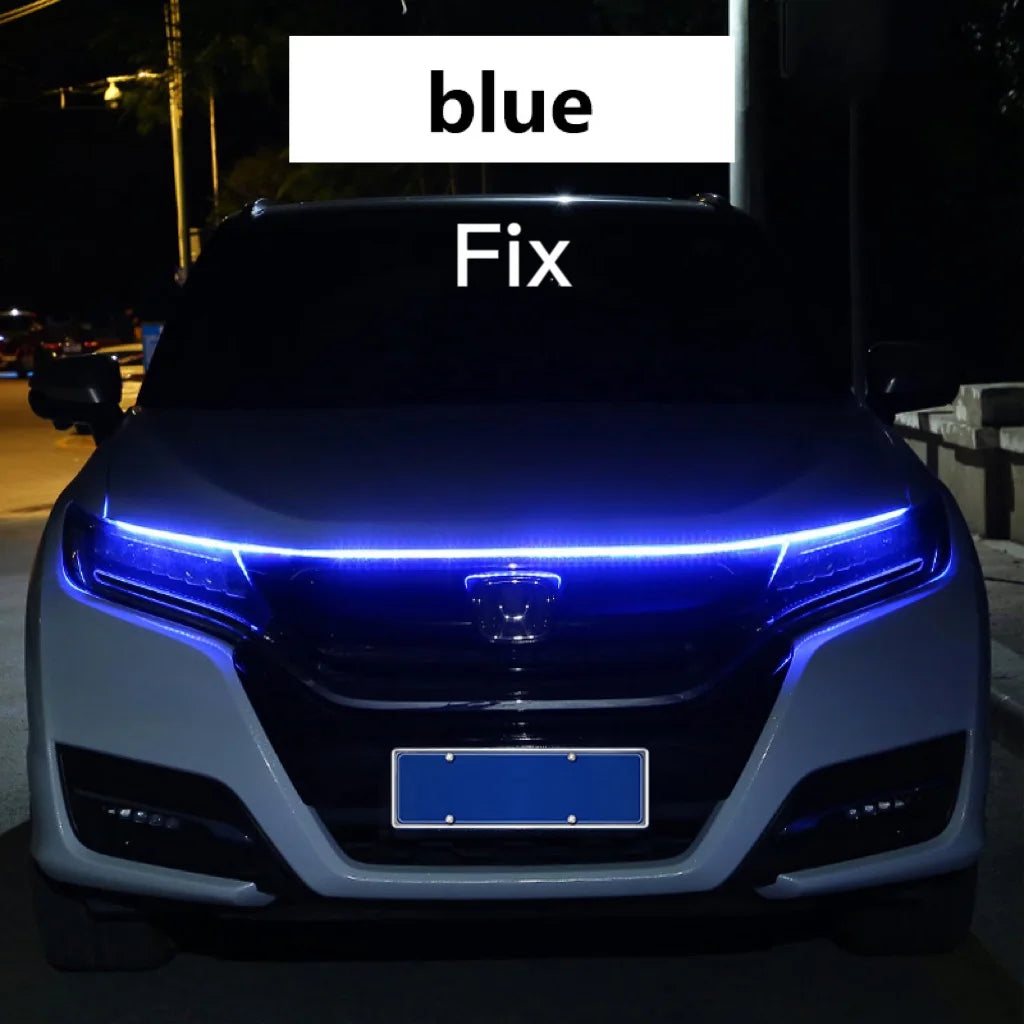 RXZ LED Car Hood Running Light - 12V Dynamic Scan DRL Decorative Ambient Lamp
