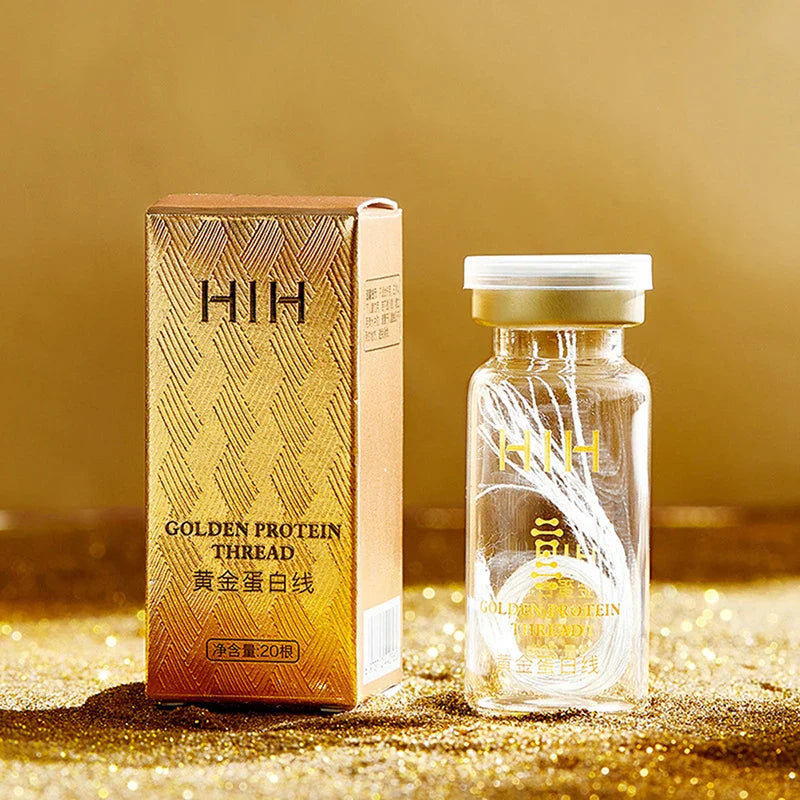Soluble Gold Silk Face Lifting Threads Serum – Collagen Peptide Protein Essence for Anti-Aging & Firming Skin