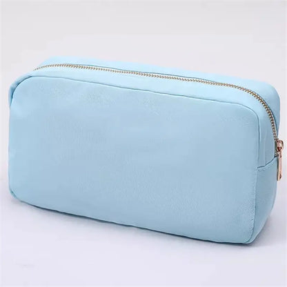 Multi-Color Nylon Cosmetic Bag - Large Zipper Makeup Pouch & Toiletry Organizer for Women and Girls