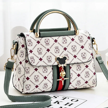 Luxury Women Shoulder Bag - Leather Printed Monogram Tote Handbag with Crossbody Style