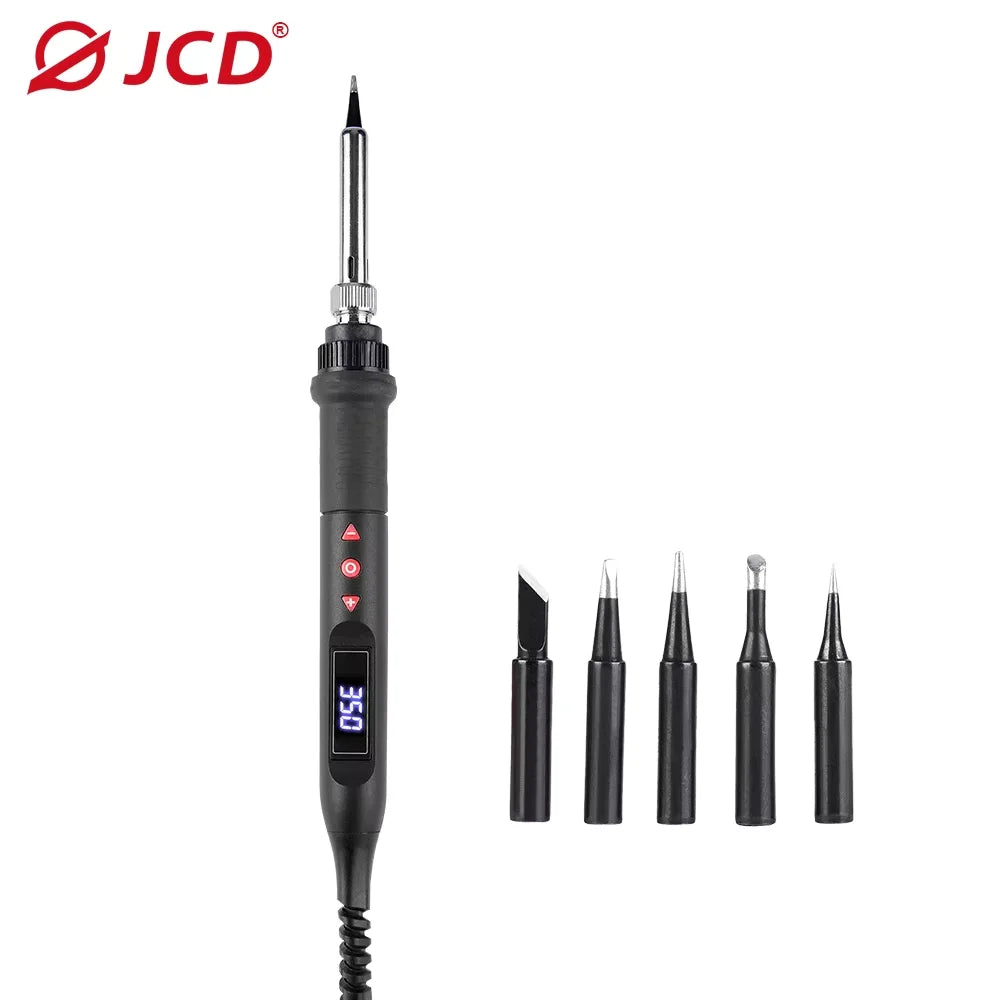 JCD Electric Soldering Iron - 60W/80W Adjustable Temperature Digital Display Welding Repair Tool Kit