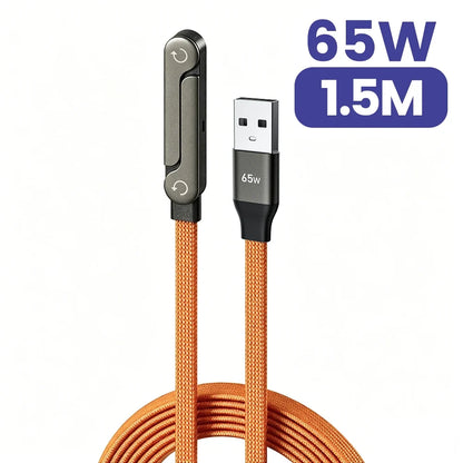 240W USB-C Fast Charging Cable - 2-in-1 Foldable Desktop Stand Data Cable for iPhone 17/16 & Samsung