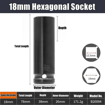 1/2-Inch Drive Impact Socket Set - 10-Piece 6-Point Metric Carbon Steel Sockets with Storage Case