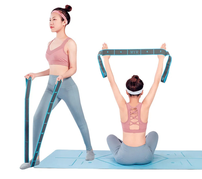 Elastic Yoga Stretching Strap with Loops – Stretch Band for Ballet, Dance, Pilates, Gymnastics, and Body Flexibility