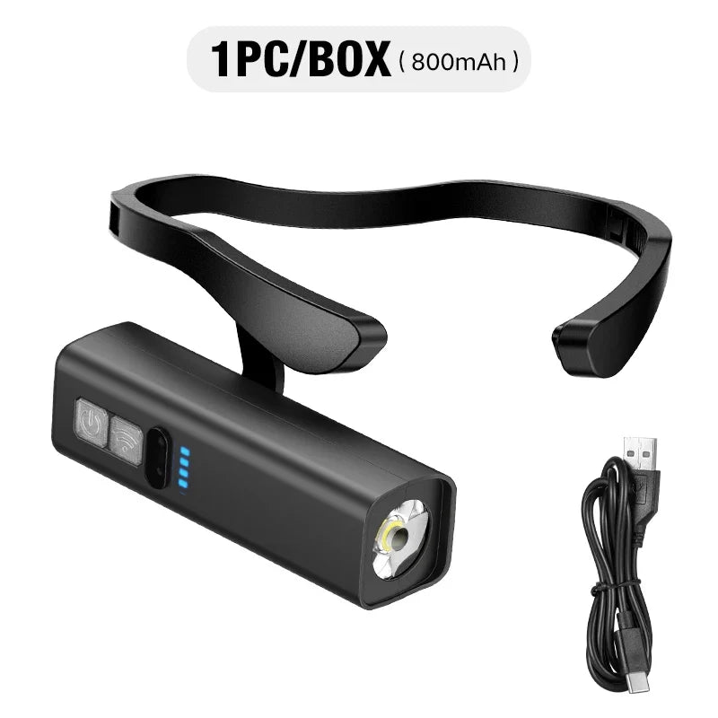2025 Ear Clip LED Headlamp - Rechargeable Waterproof Head Flashlight for Fishing, Hiking, Running & Cycling Outdoors