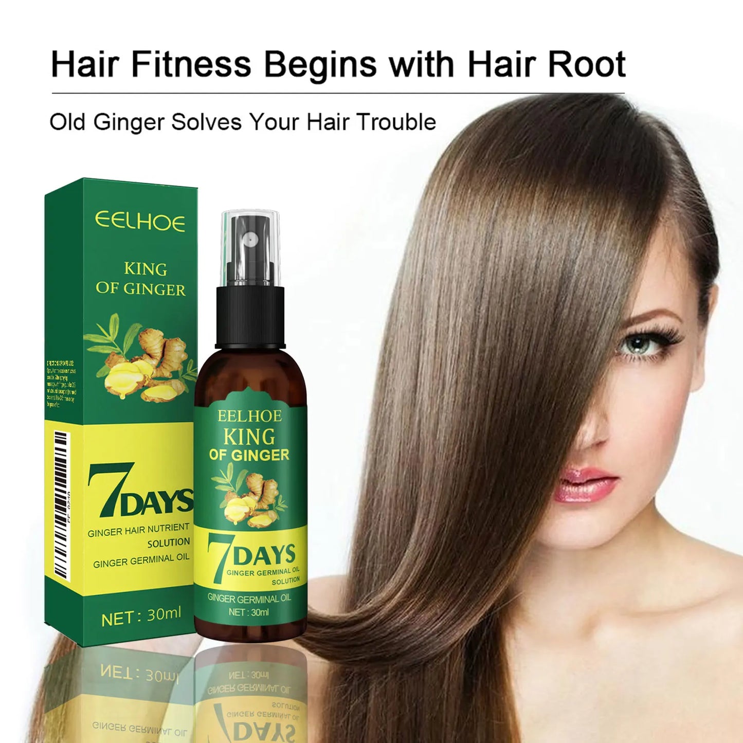 Ginger Hair Growth Serum Spray - Nourishing Scalp Treatment for Stronger Roots, Shine & Hair Care
