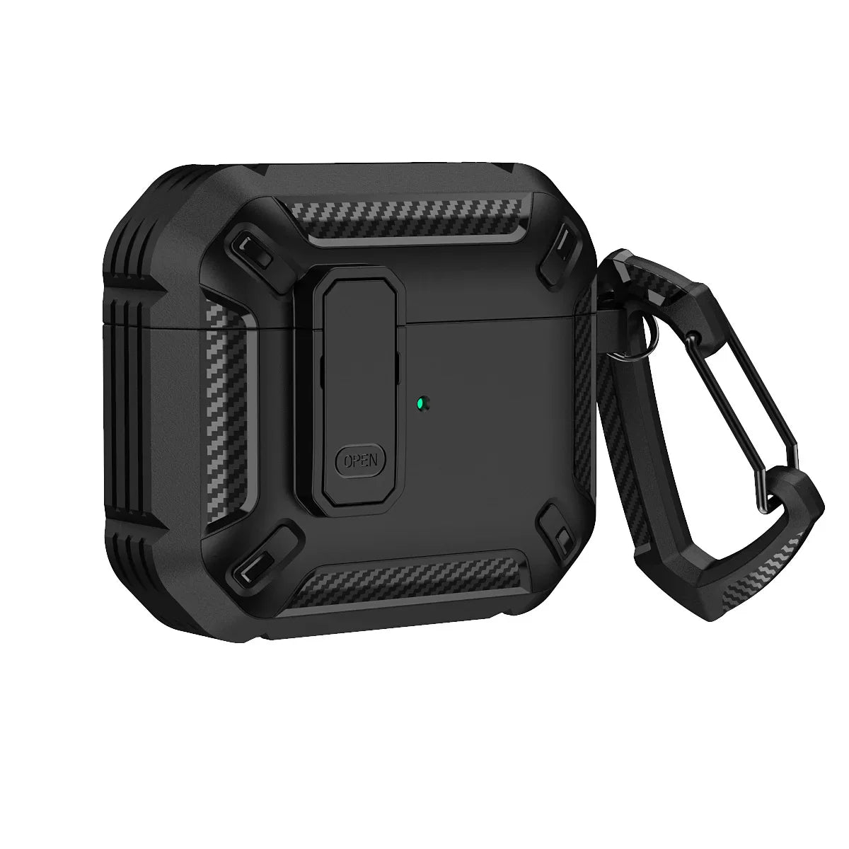 Carbon Fiber AirPods Case for Pro 1/2 & AirPods 3 – Shockproof Headset Cover with Switch Design for Men